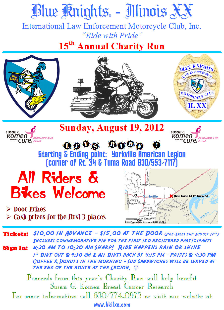 Illinois XX 15th Annual Charity Run - Sunday, August 19, 2012